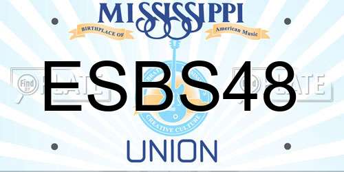 ESBS48 Mississippi License Plate