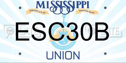 ESC30B Mississippi License Plate