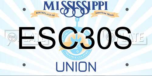ESC30S Mississippi License Plate
