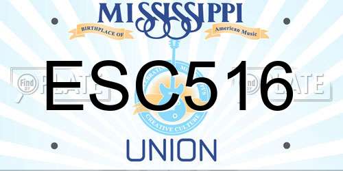 ESC516 Mississippi License Plate