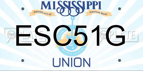 ESC51G Mississippi License Plate