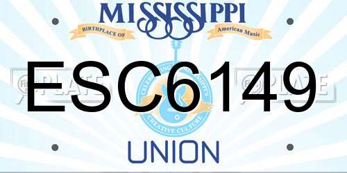 ESC6149 Mississippi License Plate