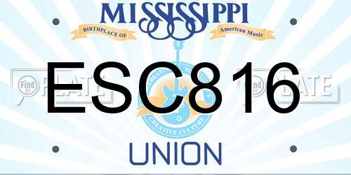 ESC816 Mississippi License Plate