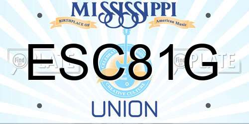 ESC81G Mississippi License Plate