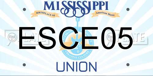 ESCE05 Mississippi License Plate