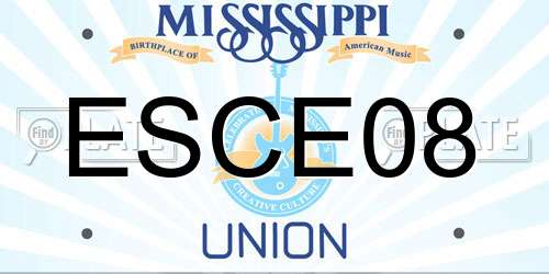 ESCE08 Mississippi License Plate