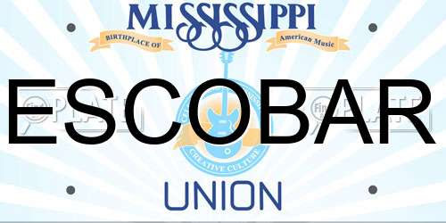 ESCOBAR Mississippi License Plate