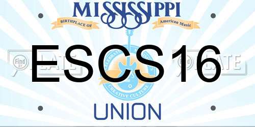 ESCS16 Mississippi License Plate