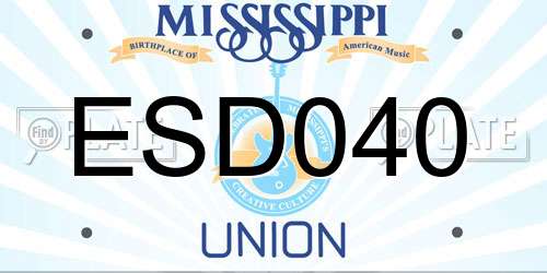 ESD040 Mississippi License Plate