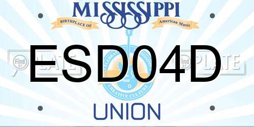 ESD04D Mississippi License Plate