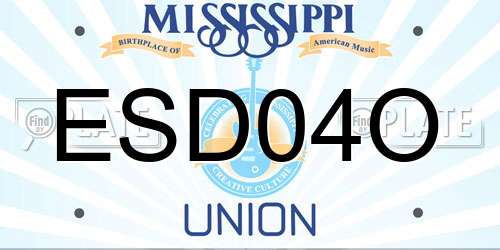 ESD04O Mississippi License Plate