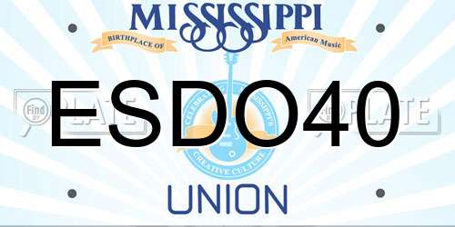 ESDO40 Mississippi License Plate