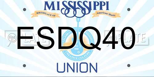 ESDQ40 Mississippi License Plate