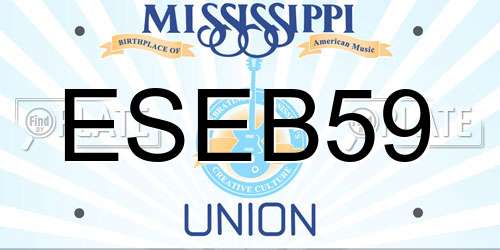 ESEB59 Mississippi License Plate