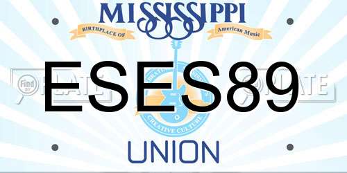 ESES89 Mississippi License Plate