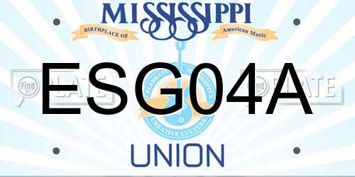 ESG04A Mississippi License Plate