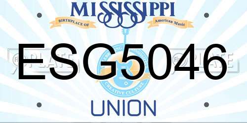 ESG5046 Mississippi License Plate