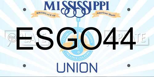 ESGO44 Mississippi License Plate