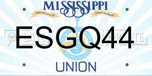 ESGQ44 Mississippi License Plate