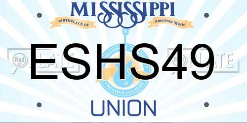 ESHS49 Mississippi License Plate