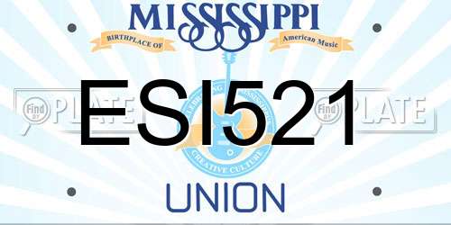 ESI521 Mississippi License Plate