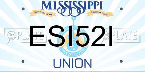 ESI52I Mississippi License Plate