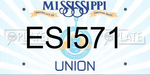 ESI571 Mississippi License Plate