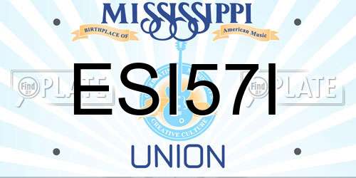 ESI57I Mississippi License Plate