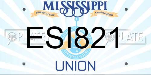 ESI821 Mississippi License Plate