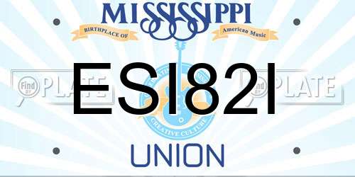 ESI82I Mississippi License Plate