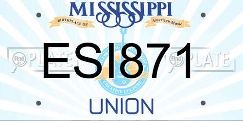 ESI871 Mississippi License Plate