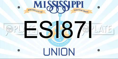 ESI87I Mississippi License Plate