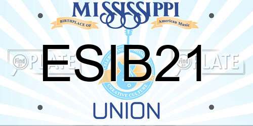 ESIB21 Mississippi License Plate
