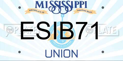 ESIB71 Mississippi License Plate