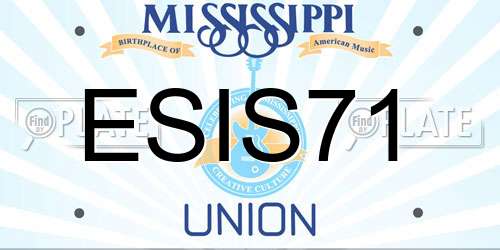 ESIS71 Mississippi License Plate