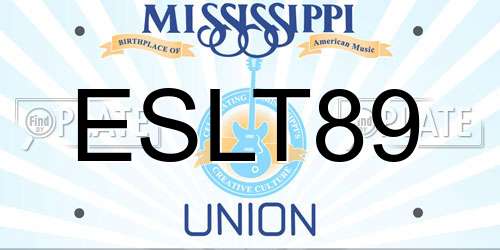 ESLT89 Mississippi License Plate