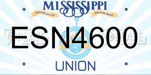ESN4600 Mississippi License Plate