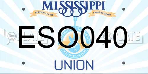 ESO040 Mississippi License Plate
