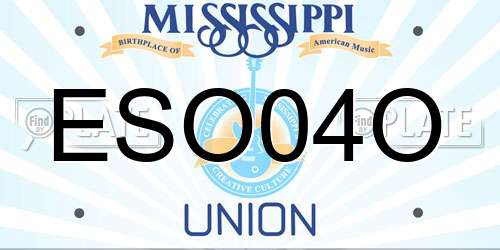 ESO04O Mississippi License Plate