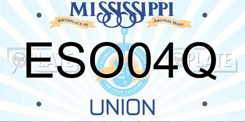 ESO04Q Mississippi License Plate