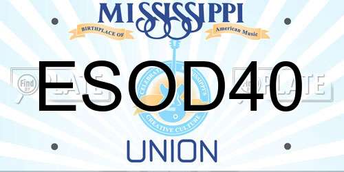 ESOD40 Mississippi License Plate
