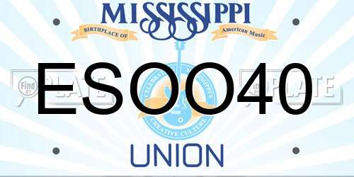 ESOO40 Mississippi License Plate