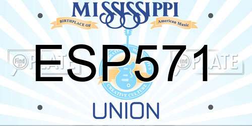 ESP571 Mississippi License Plate