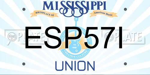 ESP57I Mississippi License Plate