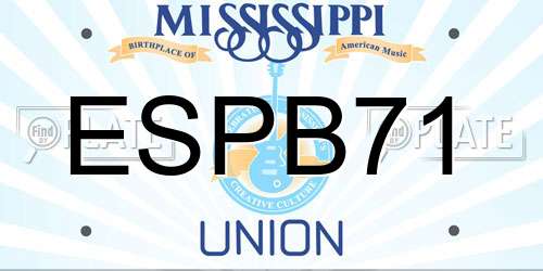 ESPB71 Mississippi License Plate