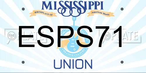 ESPS71 Mississippi License Plate