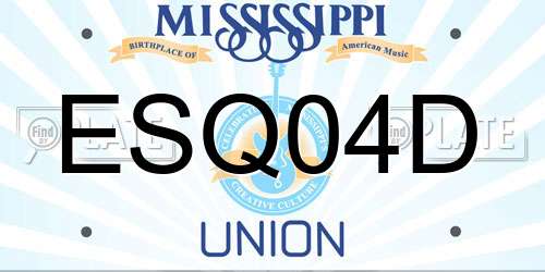 ESQ04D Mississippi License Plate