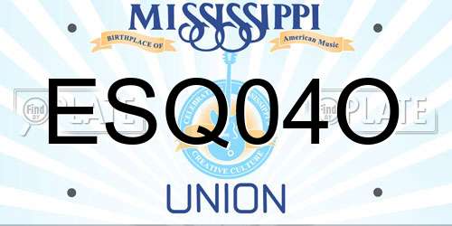 ESQ04O Mississippi License Plate