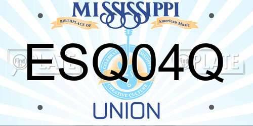 ESQ04Q Mississippi License Plate