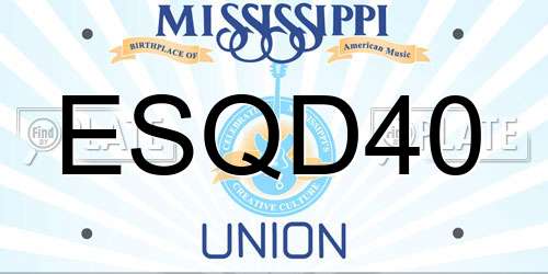 ESQD40 Mississippi License Plate